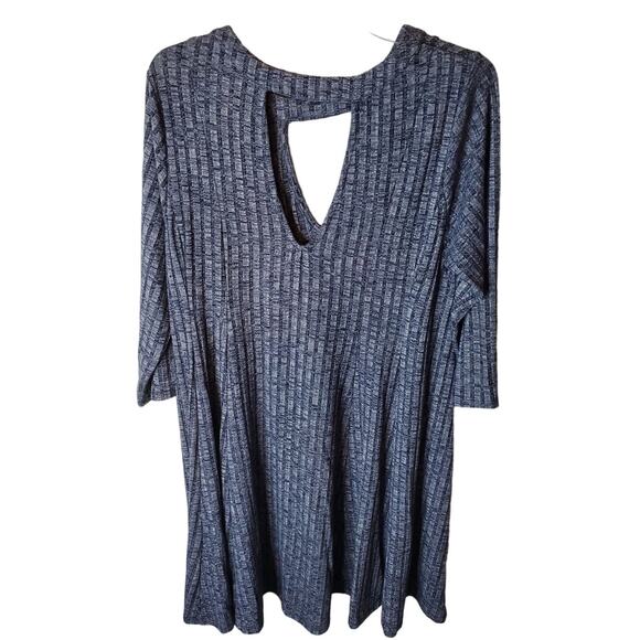 Torrid Heather Blue Cutout Neck Ribbed Dress, Size 2X - Picture 3 of 6